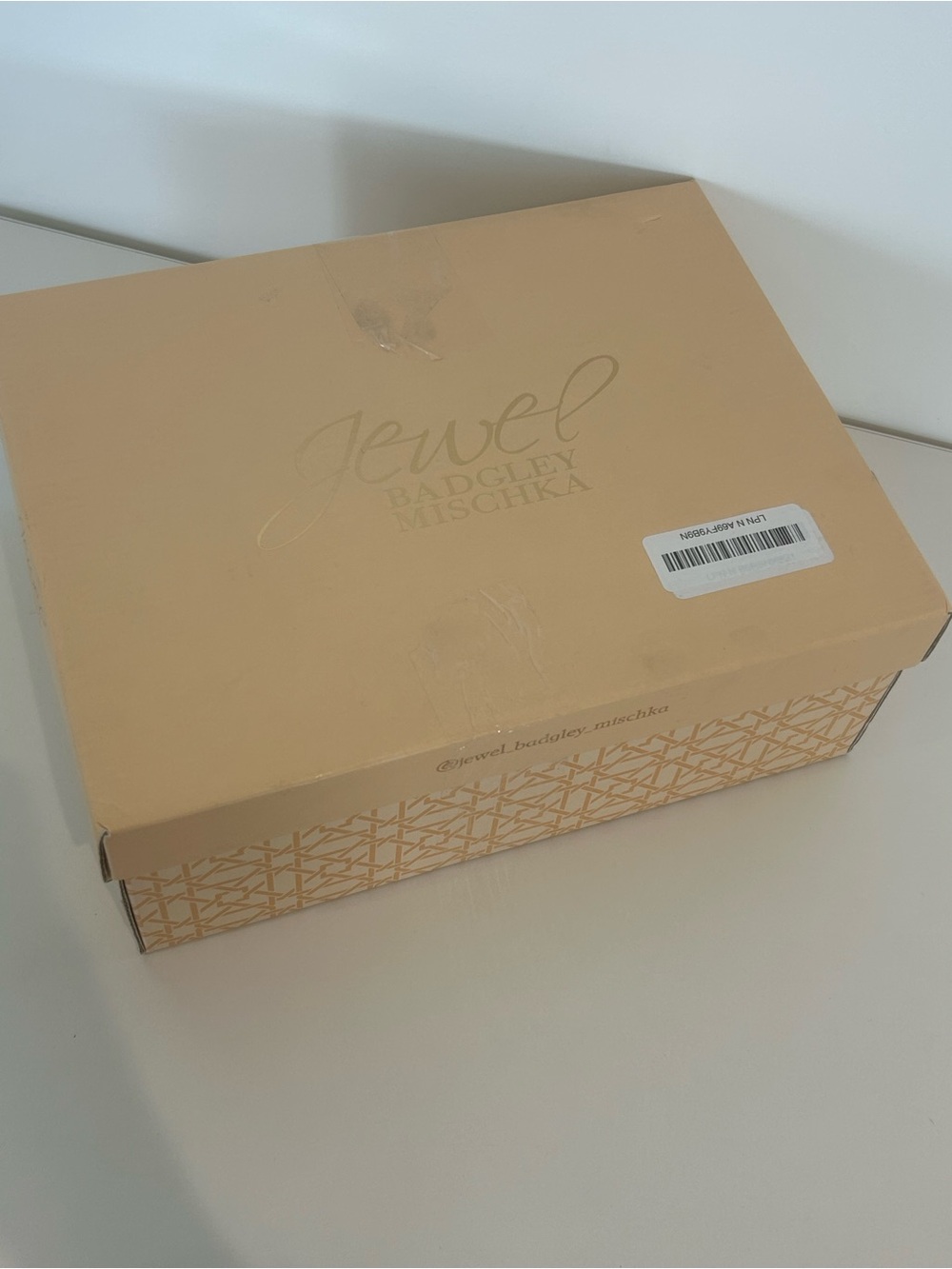 NIB Gold Metallic Strappy Heels Sandals Wedding Party Jewel Badgley 7.5 - Picture 9 of 11
